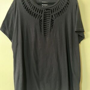 Torrid Black Cutout Short Sleeve Tee